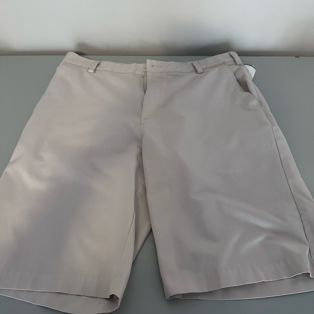Adidas Tan Flat Front Shorts Classic Style